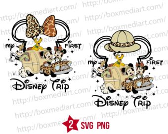 My First Disney Trip Safari Svg Png, Mickey Car Safari Svg