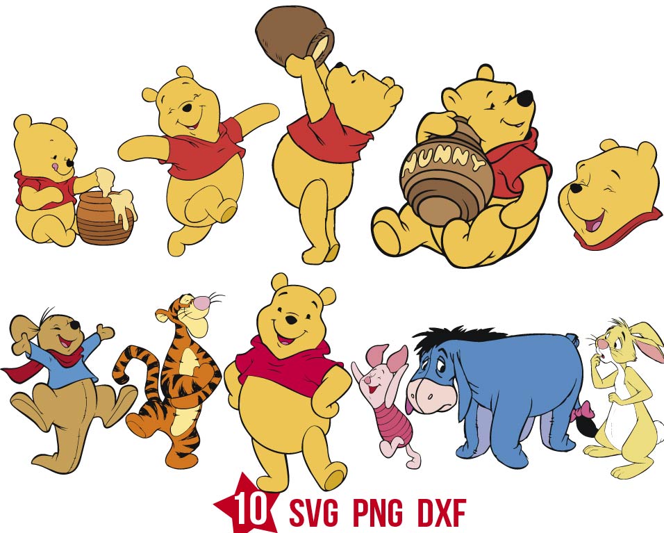 Pooh Friends Svg Png Characters Pack | BOXMEDIART Svg Cut Files and Designs