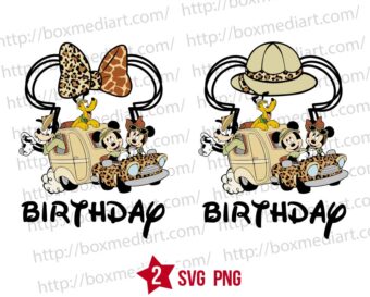 Safari Mickey Birthday Svg Png, Mouse Vacay Mode Svg