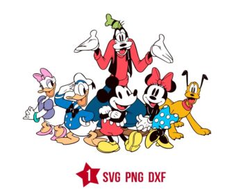 Vintage Disney Mouse Svg, Retro Mickey Friends Svg Png