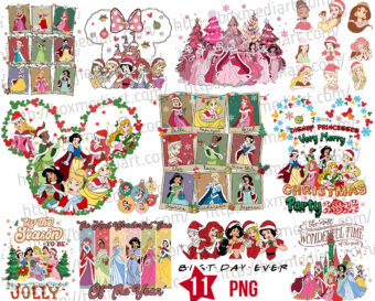 Bundle Disney Princess Christmas Png, Magic Princesses Png