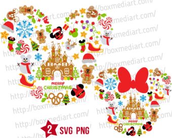 Mickey Christmas Gingerbread Svg Png, Magical Kingdom Svg