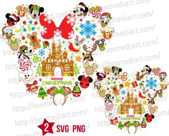 Mickey Merry Christmas Gingerbread Svg, Disney Christmas Png