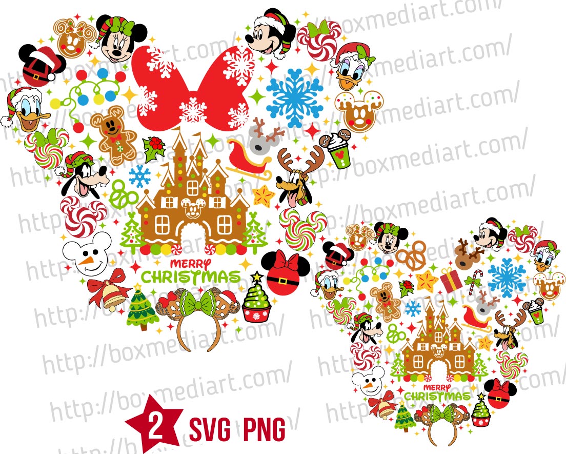 Mickey Merry Christmas Gingerbread Svg, Disney Christmas Png ...