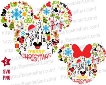 Mickey Merry Christmas Svg Png, Disney Holiday Season Svg