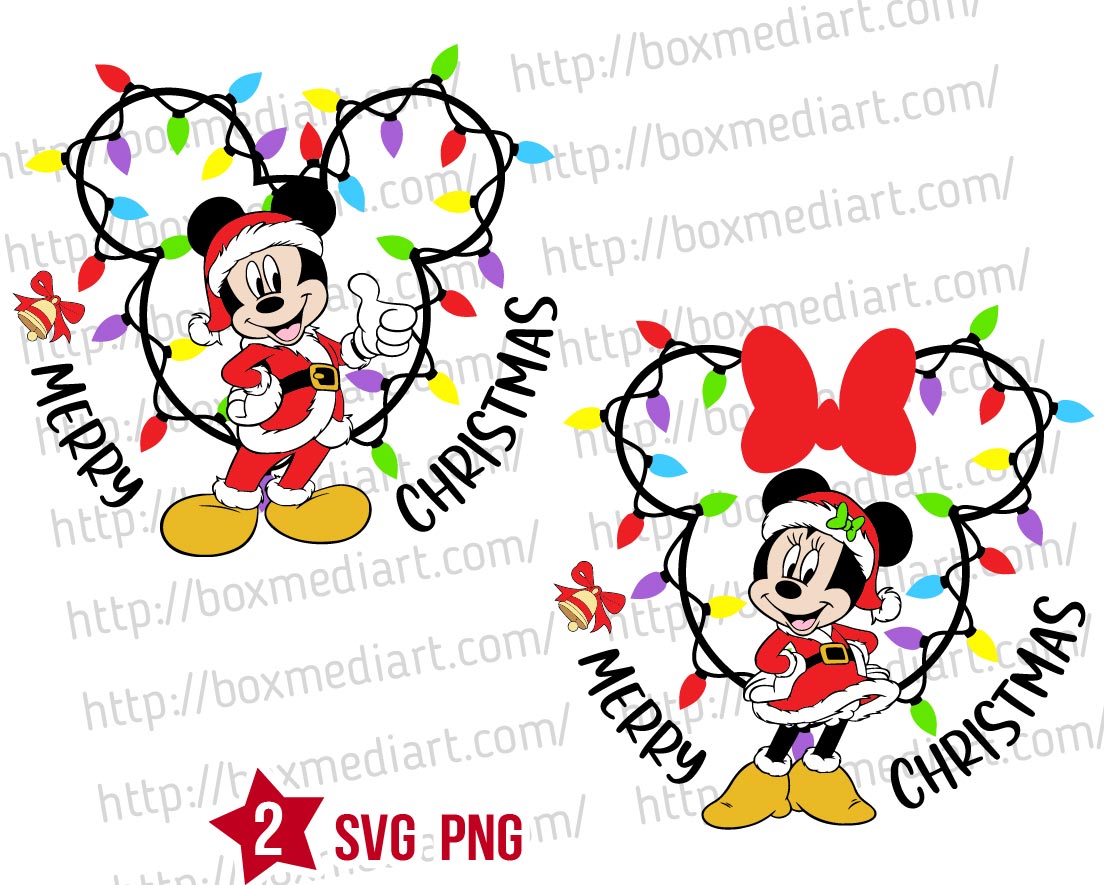 Mickey Merry Christmas Svg Png, Mickey Santa Claus Svg