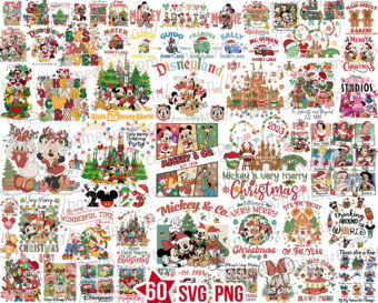 Mickey Mouse Christmas Svg Png Bundle, Disney Christmas Svg