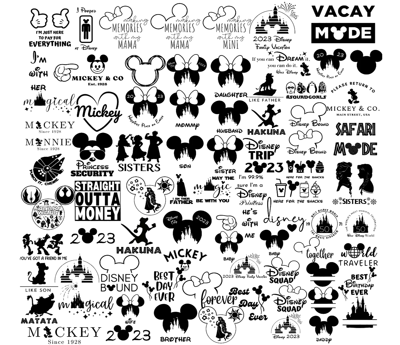 Mickey Vacation Bundle Svg Png Design Silhouette