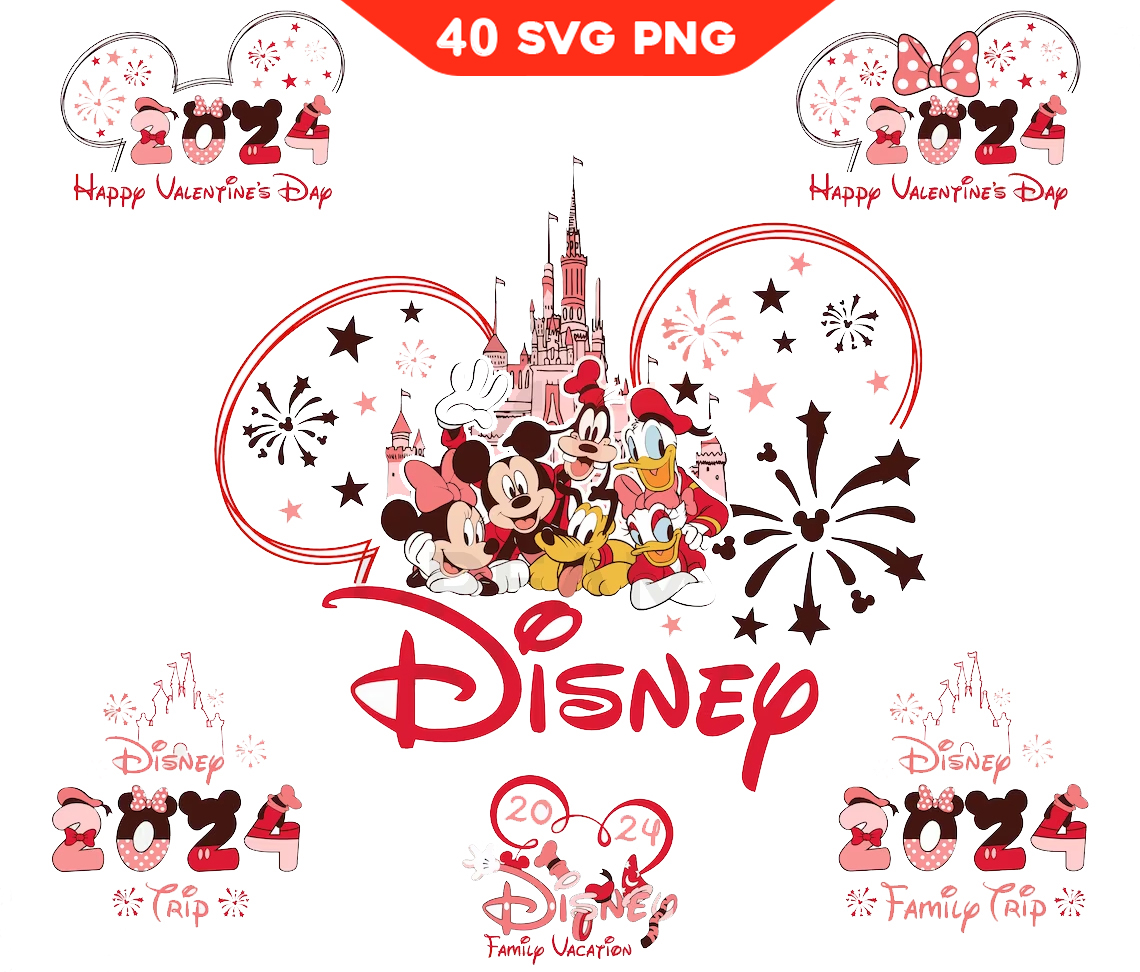 Disney Valentines Day Svg Png, Disney Family Trip Svg