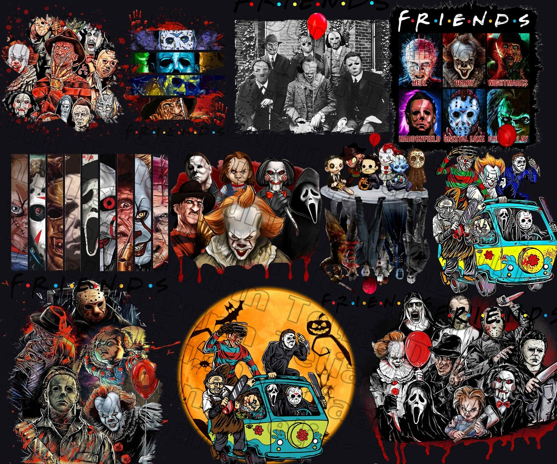 Horror Characters Png, Halloween Horror Movie Png, Horror Friends Png