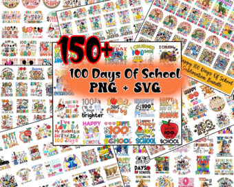 Mega Bundle 100 Days Of School Png Svg, Mickey Mouse and Friend Svg