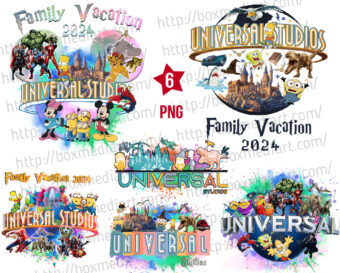 Disney Family Trip 2024 Png, Bundle Universal Studio 2024 Png