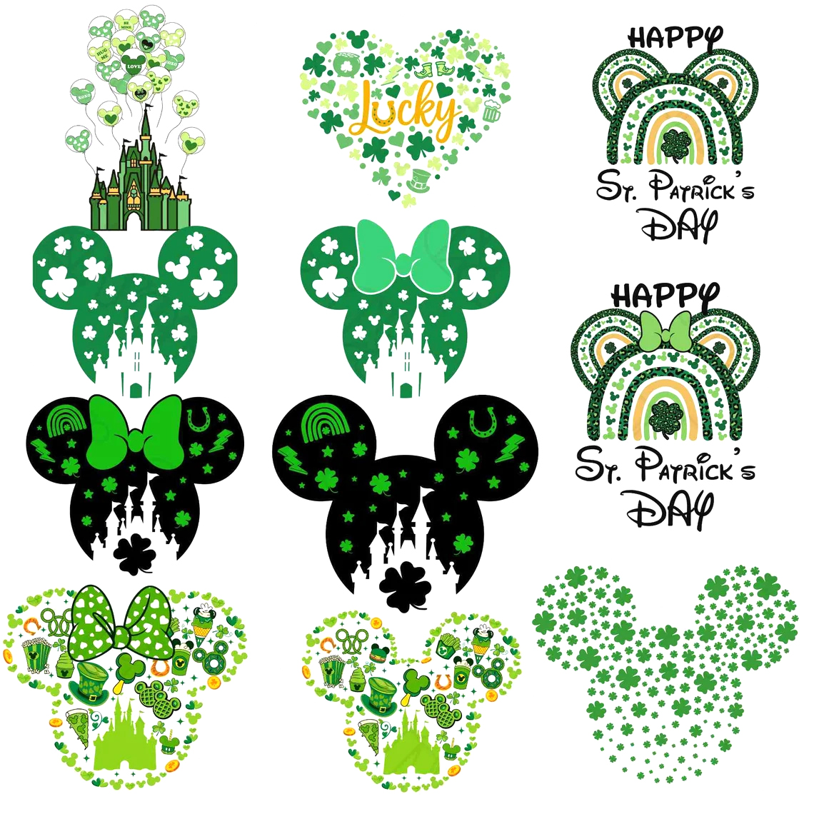 Disney St. Patrick Day Png Bundle, Happy St. Patrick's Day Png