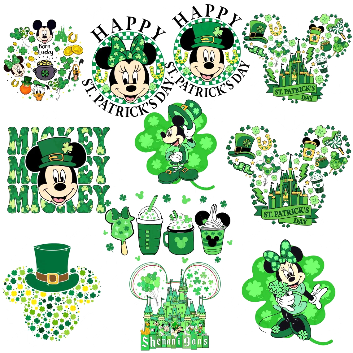 Disney St. Patrick Day Png Bundle, Happy St. Patrick's Day Png