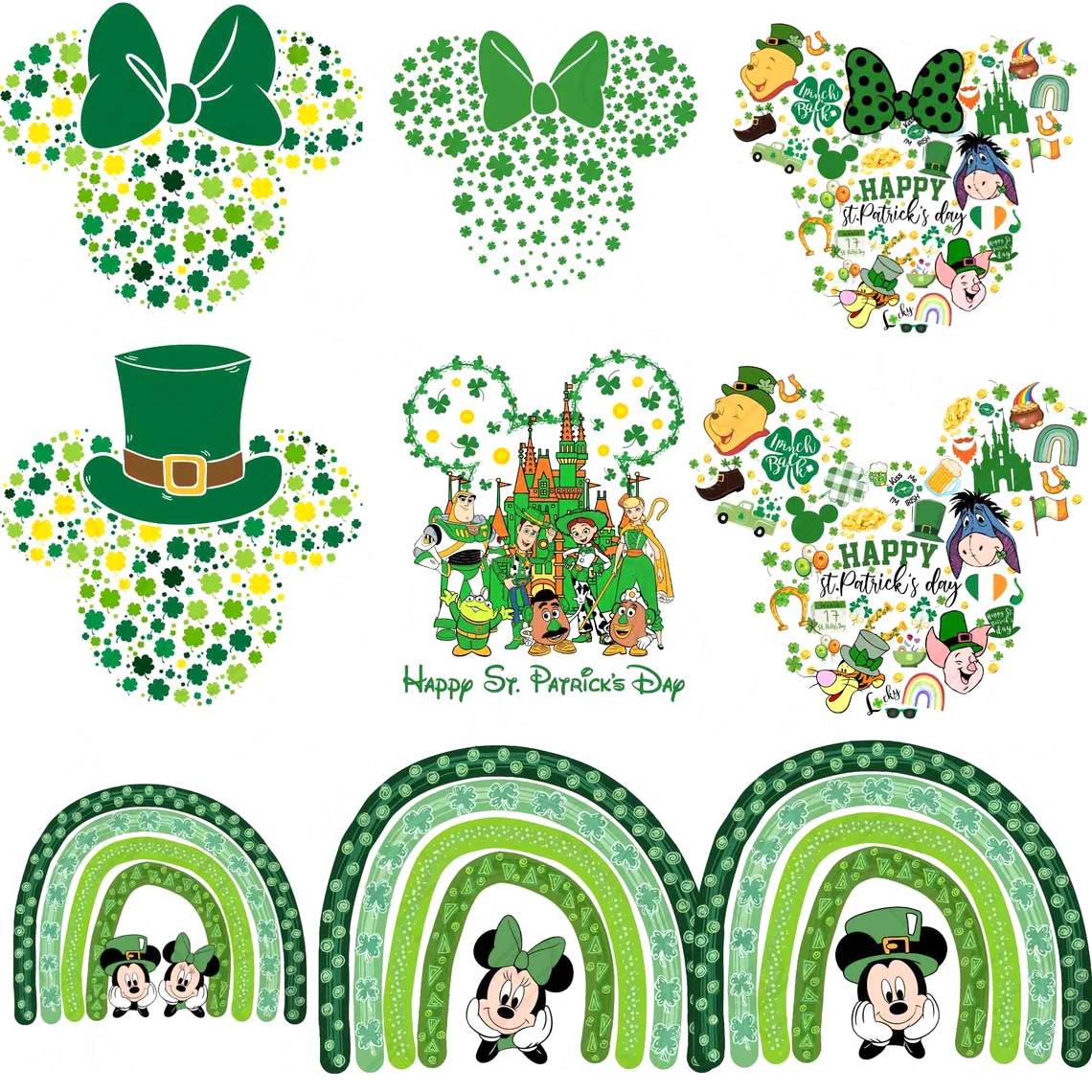Disney St. Patrick Day Png Bundle, Happy St. Patrick's Day Png