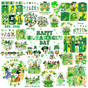Bundle Mickey Happy St.Patrick's Day Png Disney Shamrock Png
