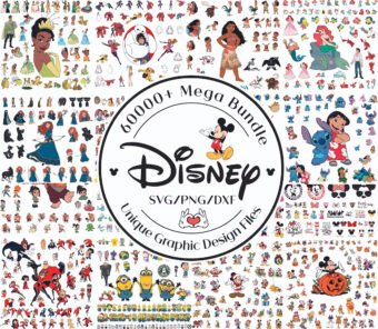 Mega Bundle Disney Characters Svg Png Cricut Printable