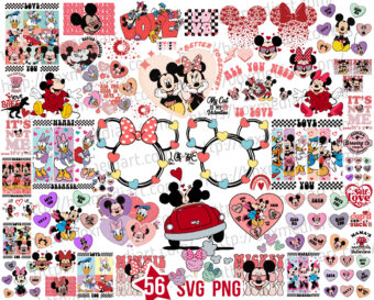 Disney Valentine's Day Svg Png Bundle, Mickey Valentine's Svg, Valentines Day Mickey svg Bundle