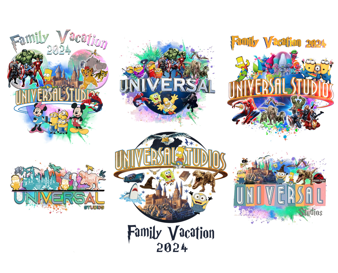 Disney Family Trip 2024 Png, Bundle Universal Studio 2024 Png