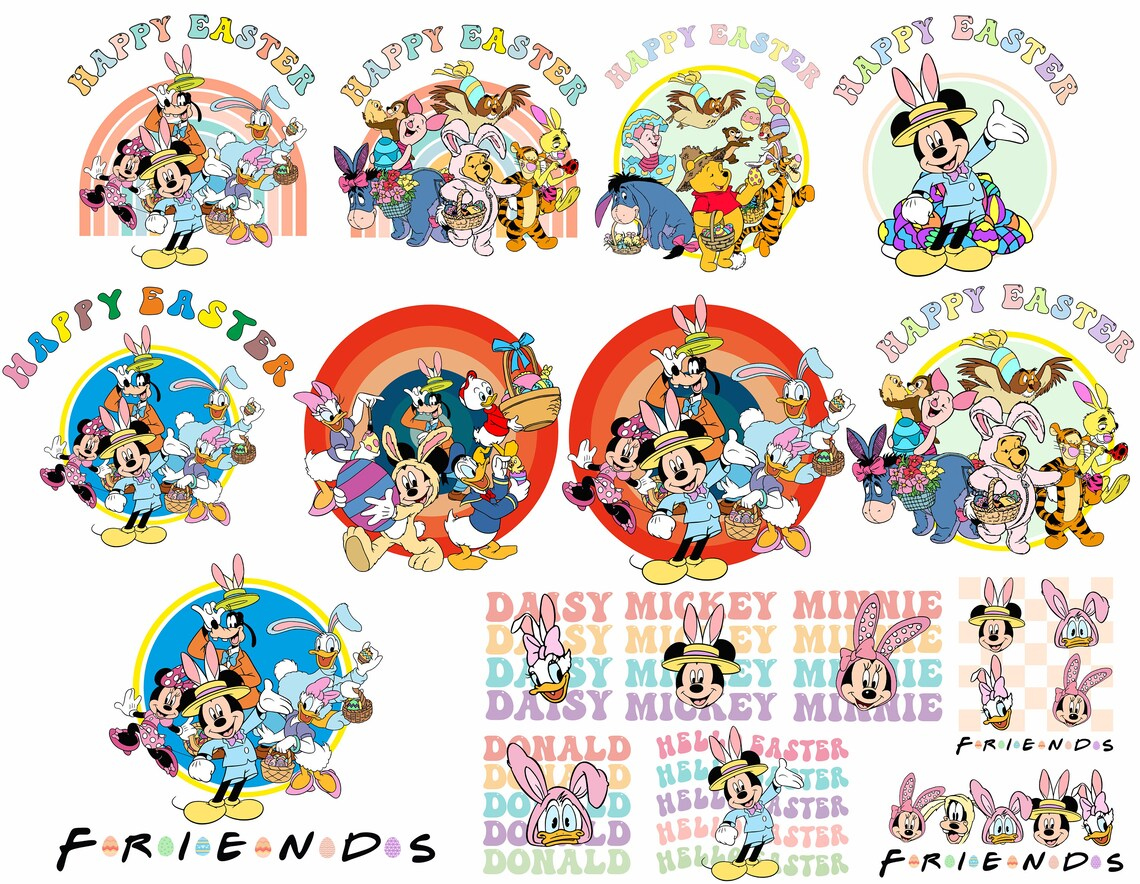 Bundle Design Mickey Friends Easter Svg Png, Disney Easter Svg