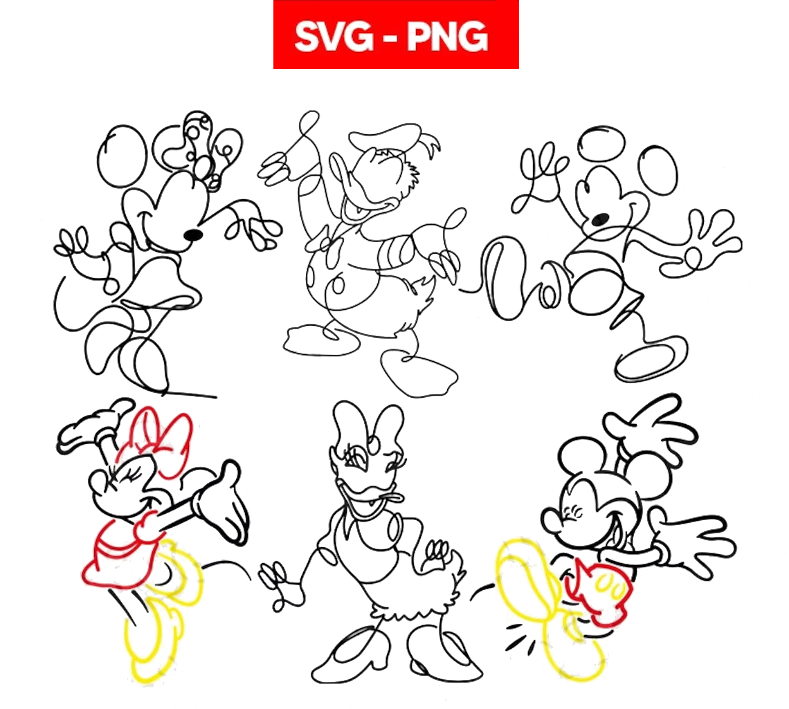 Mickey Mouse Outline Svg Png, Disney Character Svg, Disney Family Trip Svg, Disney Birthday Family Svg