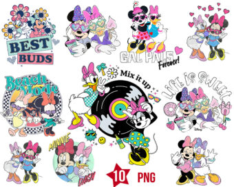 Bundle Minnie Mouse and Daisy Duck Png, Mickey Friends Png