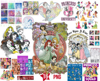 Designs Disney Princess Png Bundle, Princess Magic Kingdom Png, Disneyland Princess Bundle Png