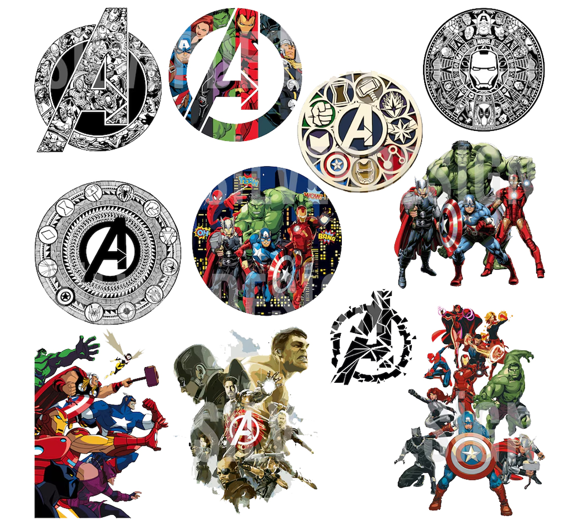 Pack Design Avengers Svg Png, Superhero Marvel Svg | BOXMEDIART Svg Cut ...